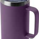 DOMICARE 24oz Mug with Handle and Lid, Stainless Steel Coffee Mug, Reusable Insulated Cup, Travel Mug with Handle, Double Wall Vacuum Coffee Tumbler for Men and Women, Dark Purple, Pack 1