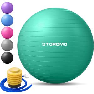 Anti-Burst Pregnancy Exercise Ball  High Weight Capacity Stability Ball for Yoga, Pilates & Labor Support, Eco-Friendly PVC Fitness Ball for Moms, Includes Pump (45cm-95cm) (55cm/21.6", Green)