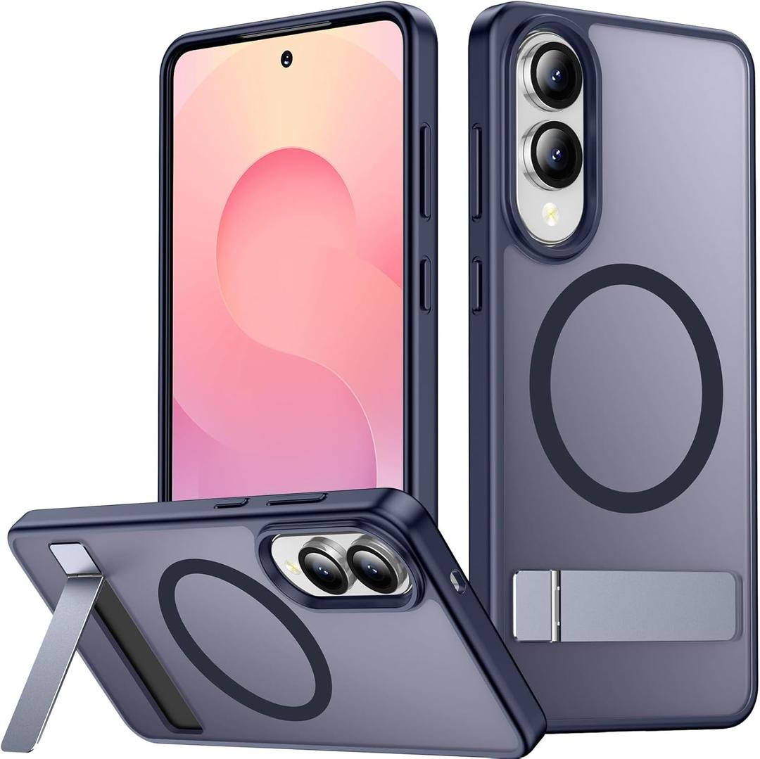 SPIDERCASE Magnetic for Samsung Galaxy S25 Edge Case, [3 Stand Ways][ Military Grade Drop Protection] with Invisible Stand Shockproof Slim Case for S25 Edge 5G,Blue