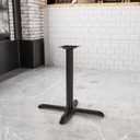 Flash Furniture Beverly 23.75" x 30" Restaurant Table X-Base with 3" Diameter Table Height Column, Commercial X-Base Cast Iron Table Base, Black, Set of 1