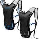 2 Pack Hydration Backpack Pack with 2L Hydration Bladder, TNYSPORT Lightweight Breathable Water Backpack with 3 Layer Pockets, Reinforced Shoulder Straps for Hiking Running Cycling