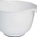 GLAD Mixing Bowl with Handle  3 Quart | Heavy Duty Plastic with Pour Spout and Non-Slip Base | Dishwasher Safe Kitchen Supplies for Cooking and Baking, White