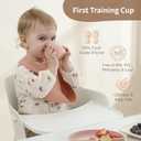 Moonkie Baby Training Cup & Sippy Cup Set | 4 Months+ | Baby-Led Weaning Essential | Gift for Infants (Mint Cup Set, 2 Pack)