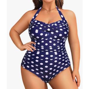 Yonique Plus Size Bathing Suit for Women One Piece Swimsuit Tummy Control Halter Tops for Women Swimwear, 20W