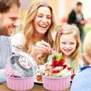 ZOXILEN 30Pcs Mini Cake Pans with Lids Aluminum Foil, 5oz Disposable Mini Loaf pans with Lids and Spoons, Small Baking Cups Pie Tins Muffin Pan Cheesecake Containers for Party Pink Round