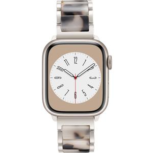 V-MORO Compatible with Apple Watch Band 41mm 42mm 40mm 38mm Series 11/10/9/8 Fashion Strap Women,Stainless Steel Resin Band Bracelet Replacement for iWatch Ultra/SE/7/6/5/4/3/2/1-Black Floral+Starlight