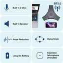 Conference Speaker and Microphone, Bluetooth/USB/Dongle Speakerphone w/ 3+1 Mics, 360° Enhanced Voice Pickup, Noise Reduce, Daisy Chain Compatibility for Large and All Conference Rooms