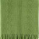BATTILO HOME Moss Green Throw Blanket for Couch, Spring Decorative Green Blankets for Sofa, Spring Throw Blanket, 50"x60"