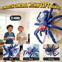 Wall Climbing Spider Remote Control Spider Toy, RC Creepy Crawler with Glowing Eyes for Walls & Ceilings, Prank Halloween Birthday Gift for Kids Boys Girls Ages 3+ (Purple)