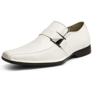 Bruno Marc Men's Giorgio Classic Slip-on Dress Loafers Shoes (10, White)