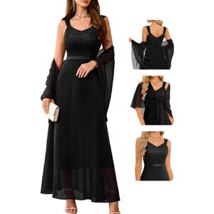 BeryLove Summer Formal Wedding Guest Prom Dresses Sequin Cocktail Evening Lace Elegant Mother of The Bride Dress