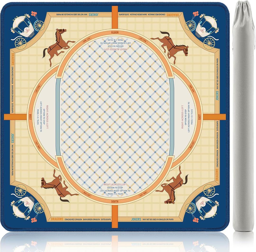 American Mahjong Mat 31.5"x31.5", 3mm Thick Non-Slip Rubber Mat