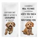 Tzhim Cockapoo Dog Kitchen Towels Set of 2, Cockapoo Gifts Hand Towels, Gifts for Cockapoo Lovers Dish Towels Dishcloths Tea Towels for Kitchen, Dog Lover Gifts, Dog Kitchen Bathroom Decor, 16x24 Inch