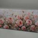 ChaudArt Flowers Pictures Wall Decor Rose Wall Art Pink Floral Canvas Textured Painting Abstract Prints Artwork Framed for Bathroom Living Room Bedroom Kitchen Office Home Decor