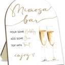 2 x Mimosa Bar Wooden Sign with Stand, Minimalism Decor Wedding Welcome Sign, Bridal Shower Sign, Bar Decoration Supplies, Wedding Shower Supplies, Party Supplies