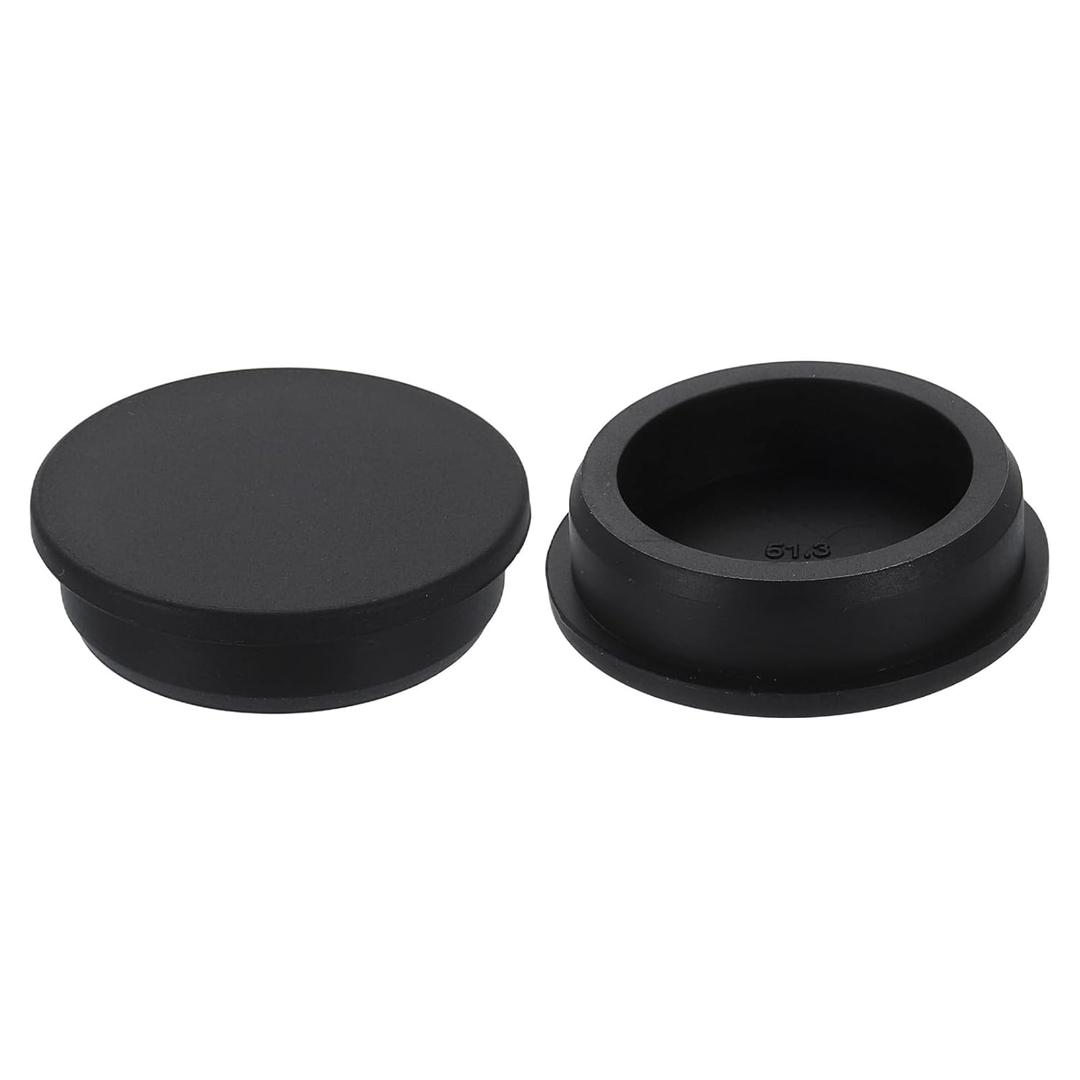 uxcell 2Pcs Silicone Hole Plug, Waterproof Round Rubber Stoppers Bottle Seal Plugs Tube Pipe End Caps for 50mm/1.97" Hole for Bathtub Bottle, Black