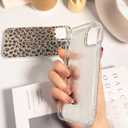 Srddty Compatible with iPhone 16 Case with Leopard Print, Cute Cheetah Retro Aesthetics Design for Girls Women, Clear Soft Bumper Hard Back Slim TPU Shockproof Matte Protective Phone Cover (Brown)