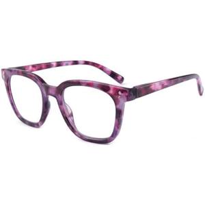 firstsense Reading Glasses for Men Women Blue Light Blocking with Spring Hinge, Blocking Readers Anti UV Ray Filter Eyeglasses, Square Computer Reader Glasses, Purple Tortoiseshell, +1.5