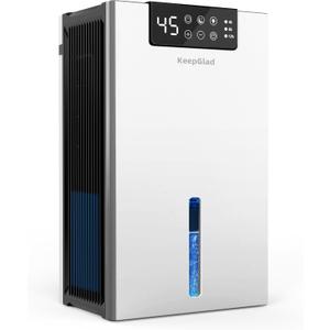 Dehumidifier, Dehumidifiers for Home(1000sq.ft), 98 OZ Dehumidifier Washable Air Filter, Dehumidifiers for Basement with Drain Hose, Auto Shut Off, Timer Setting, 7 Colors LED Light, (Silver)
