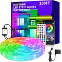 200ft Outdoor LED Strip Lights Waterproof,IP68 Outside Led Light Strips Waterproof,Color Changing with App/Remote Control,Music Sync RGB Outdoor Led Rope Lights for Bedroom
