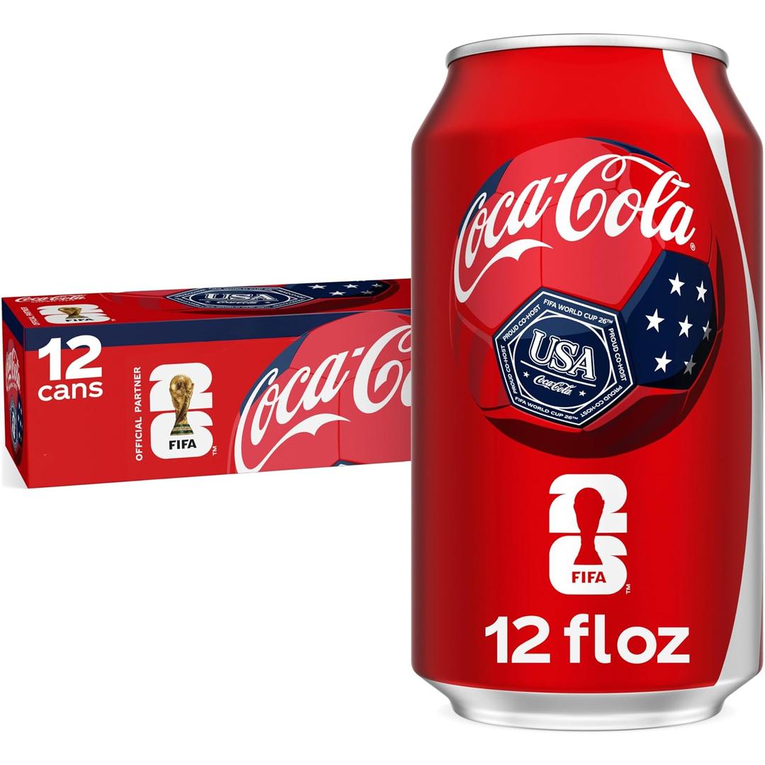 Coca-Cola Fridge Pack Soda Soft Drink, 12 fl oz Cans, 12 Pack - Classic Cola Soda Cans (EXP 02/02/27)