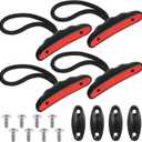 4 Pieces Kayak Handles Kit Canoe Carry Handle Pull Handle T Handle with Cord and Pad Eyes Screws for Kayak Emotion Kayaks Luggage Kayak Replacement Installation Kit (black)