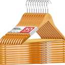 Wooden Hangers 30 Pack, Heavy Duty Wood Hangers for Coats, Suits, Jackets, Closet & Pants Durable Premium Wood Hangers with 360-Degree Rotatable Hook and Notches, Natural