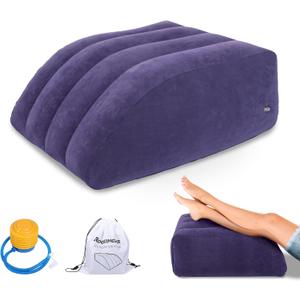 Leg Elevation Pillow, Inflatable Wedge Pillows for Sleeping, Knee Pillow for Legs Relax Muscles and Comfort Reduce Swelling,Injury,Recovery (25.6 x 23.6 x 11.4 inches)