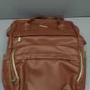 LOVEVOOK Leather Laptop Backpack for Women 15.6 inch,Travel Purse Nurse Teacher Carry On Backpack Computer Bag,Professional College Business Work Bags with USB Port,Brown