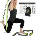 Gradient Fitness Stretching Strap for Physical Therapy, 12 Multi-Loop Stretch Strap 1.5" W x 8' L, Neoprene Handles, Physical Therapy Equipment, Yoga Straps for Stretching, Leg Stretcher. (Green/Grey)