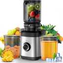 Juicer Machines, 100 Watts Cold Press Juicer with Wide Chute, Slow Masticating Juicers, High Juice Yield for Leafy Greens, Fruits & Vegetables, Easy to Clean