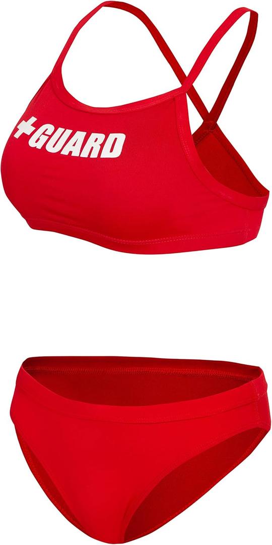 BLARIX Womens Guard Swimsuit 2 Piece (Medium, Red)