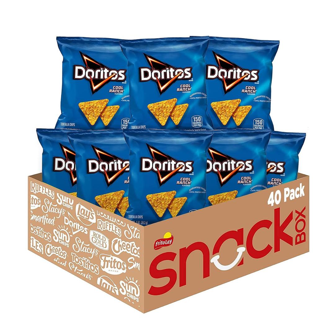 Doritos Cool Ranch Flavored Tortilla Chips, 1 Ounce (Pack of 40) (EXP 11/03/26)