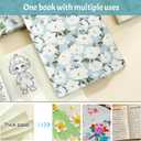 A5 Fabric-Bound Notebook  200 Pages, 120GSM, Embossed Texture, Comfortable Cover, No Ink Bleed (numerous flower)
