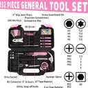 132 Piece Pink Tool Set, Womens Tool Kit for House, All Purpose Tool Kit for Home & Women, Small Home Repair Tool Set with Plastic Storage Toolbox for Garage, Office, College Dormitory, DIY Projects