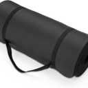 Amazon Basics 1 Inch Extra Thick Workout Exercise Yoga Mat with Carrying Strap (Black)