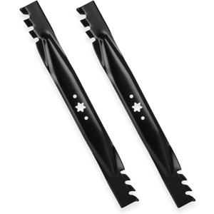 ILONPA 942-04290 46" Mower Blades for Cub Cadet XT1-46 XT2-46 RZT-46 ZT1-46 LTX46 LTX1045 LTX1046 MTD Troy Bilt 46 inch Deck Zero Turn Lawn Tractor 942-04290-X (Mulching Toothed) 2-Pack, Black