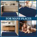 OLANLY Dog Door Mat for Muddy Paws 32x20, Absorbs Moisture and Dirt, Absorbent Non-Slip Washable Doormat, Quick Dry Chenille Mud Mat for Dogs, Entry Indoor Entryway Carpet for Inside Floor, Dark Blue