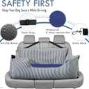 Dog Car Seat for Large Dogs,Dog Booster Seat Under 80lbs or 2 Small Dogs, Detachable Pet Seat with Safety Belt, Non-Slip Base, and Storage Pockets for Car Travel