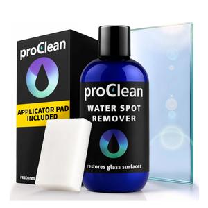 GlasWeld ProClean Hard Water Stain Remover for Glass & Metal – Non-Acid Water Spot Remover with Applicator Pad for Glass, Car Windshield, Shower, Mirror & Boat Windows - Bathroom Cleaning Supplies