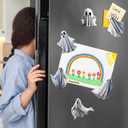 6 Pcs Halloween Fridge Magnets Little Ghost Themed Halloween Refrigerator Decoration Magnets Cute Cartoon Spooky Magnetic Holiday Fridge Magnet for Mental Door Kitchen Garage Home Party Car Decor