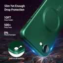 ankofave Magnetic for iPhone 16e Case, with Camera Lens Protector, Compatible with Magnetic, Slim Shockproof Bumper Soft Silicone Metallic Lustre Phone Case for iPhone 16e, Green