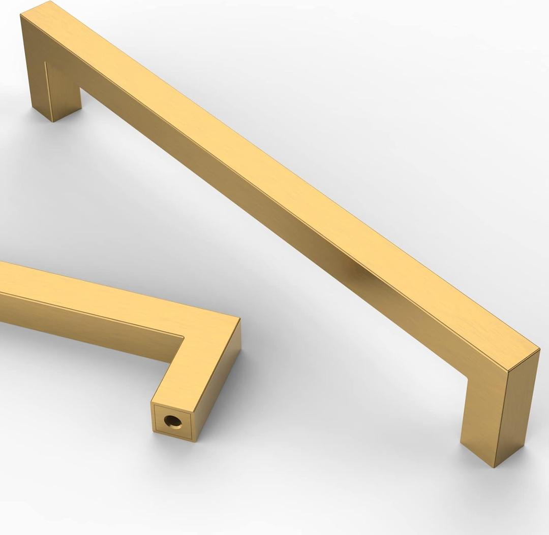 Asidrama 10 Pack 12.6 Inch(320mm) Gold Kitchen Cabinet Handles, Stainless Steel Cabinet Pulls Kitchen Cabinet Hardware for Cupboard Drawer Pulls