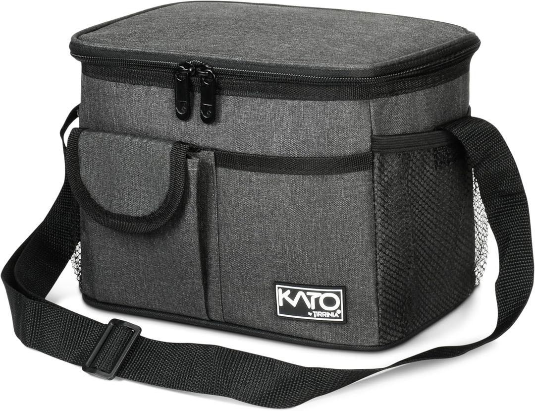 Tirrinia Insulated Lunch Bag for Women Men, Leakproof Lunch Box Containers for Adult, Work, School, Soft Lunchbox for Kids,Boys, Adult Cooler Bag for Picnic Hiking Beach,Charcoal (Medium -8L)