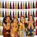 4P Red-Black Gold Foil Fringe Tassel Banner Garland Metallic Tinsel Streamers Wall Hanging Curtain Backdrop Banners for Parade Floats, 2025 Graduation Decorations, Baby Bridal Shower Party Decoration