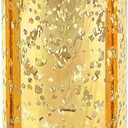 WGVI Hurricane Candle Holder Sleeve, W: 4", Ht: 12", Gold Speckled Glass Cylinder Open Both Ends, Chimney Tube Shade, 1 Piece