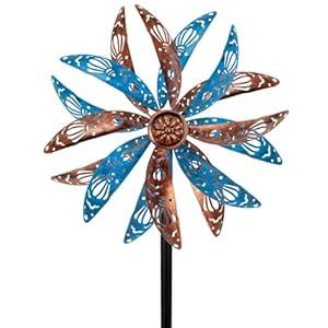 DREAMYSOUL Outdoor Metal Wind Spinner, 13 Inches Dia Hollow Pattern Wind Mills, Kinetic Wind Spinners for Yard Garden Outside Patio Lawn Decor