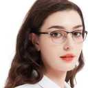Blue Light Blocking Glasses Metal Frame Non Prescription Eyeglasses (Black)