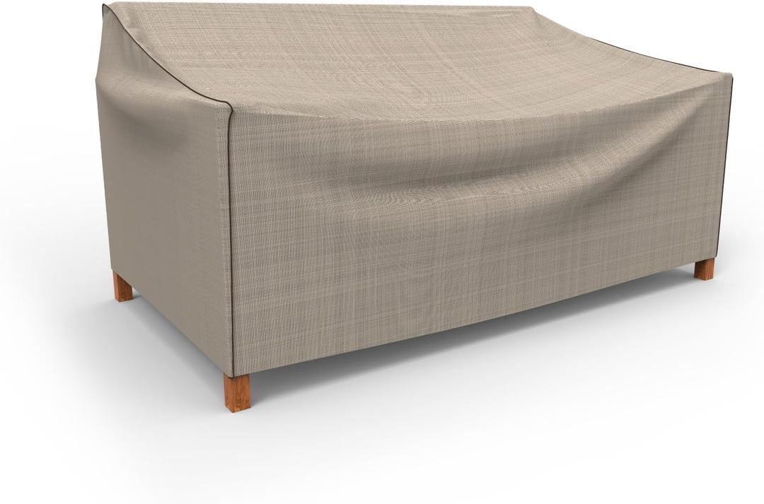 Budge P3W02PM1 English Garden Patio Sofa Cover Heavy Duty and Waterproof, Medium, Tan Tweed, Medium