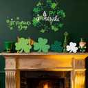 2 x St. Patrick's Day Shamrock Decorations,Wooden Saint Patrick Day Irish Ornament Wood Sign Tiered Tray Decor Set of 4,Green Clover Table Top Decoration for Home, Shelf, Door,Office Party